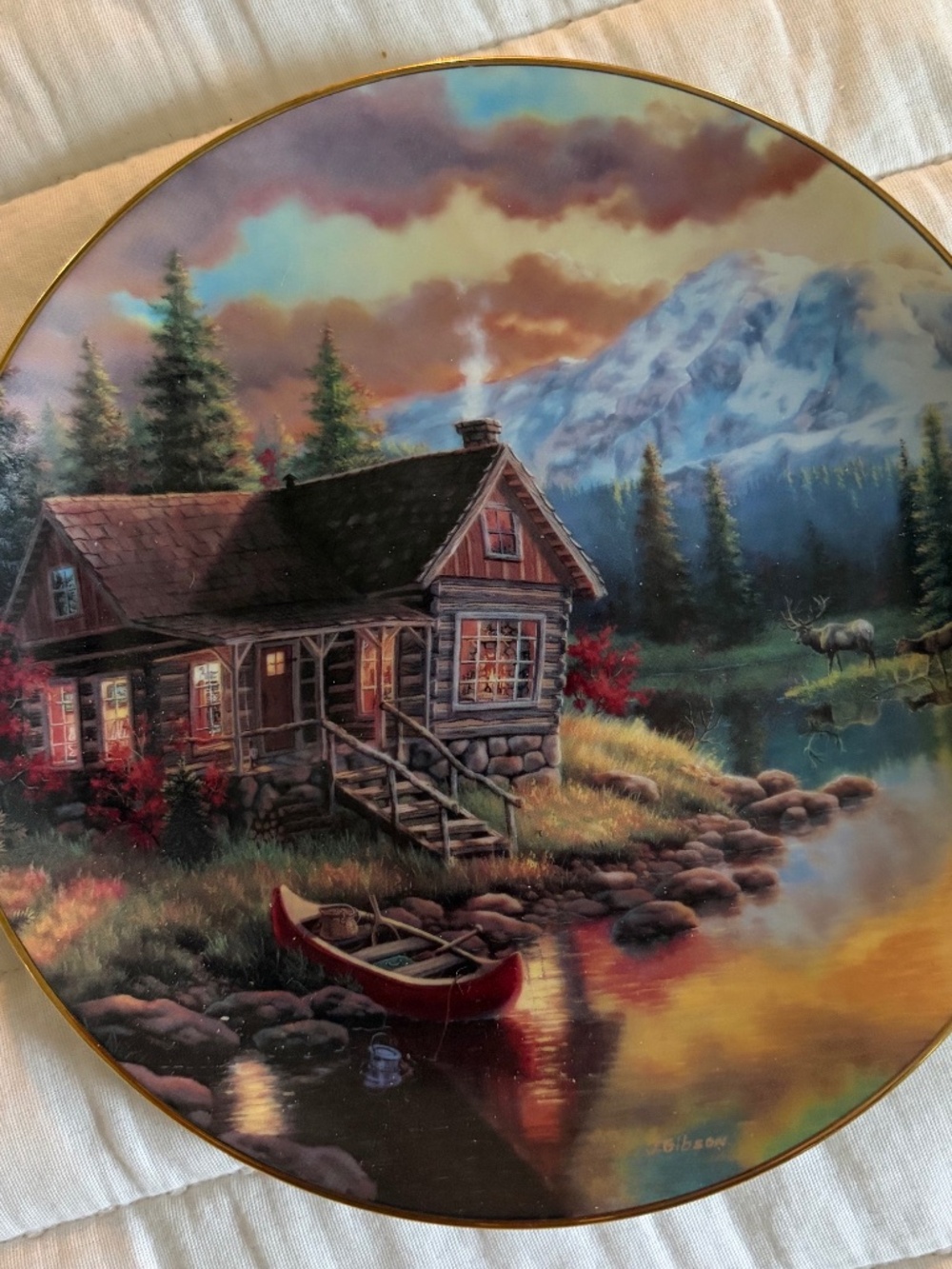 AUTUMN'S TWILIGHT  BY JUDY GIBSON TRANQUIL RETREATS DECORATIVE COLLECTOR  PLATE